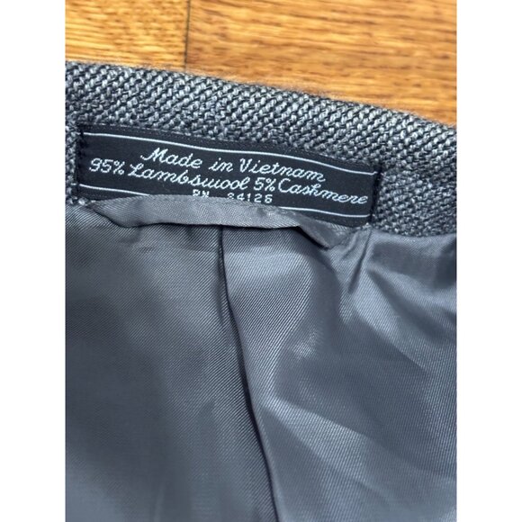 Bill Blass Mens Blazer Jacket Size 48L Gray Lambswool Cashmere Tweed Sport Coat - Picture 4 of 7